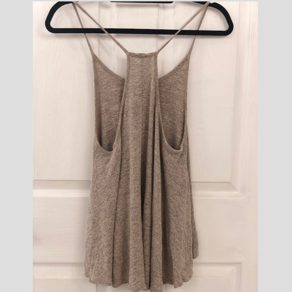 Beige High Low Racerback Tank - Picture 2 of 2